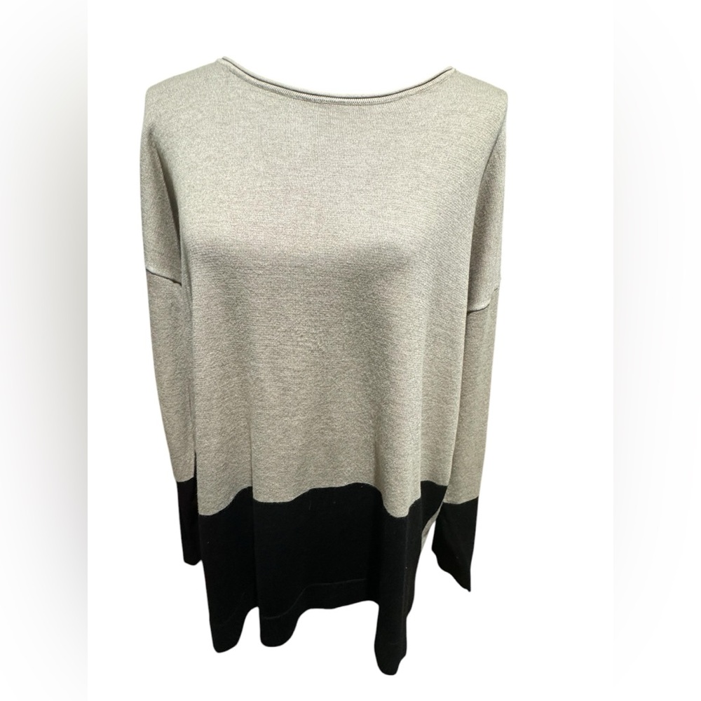 VERVE AMÍ Beige and Black blocked asymmetrical sweater size XL